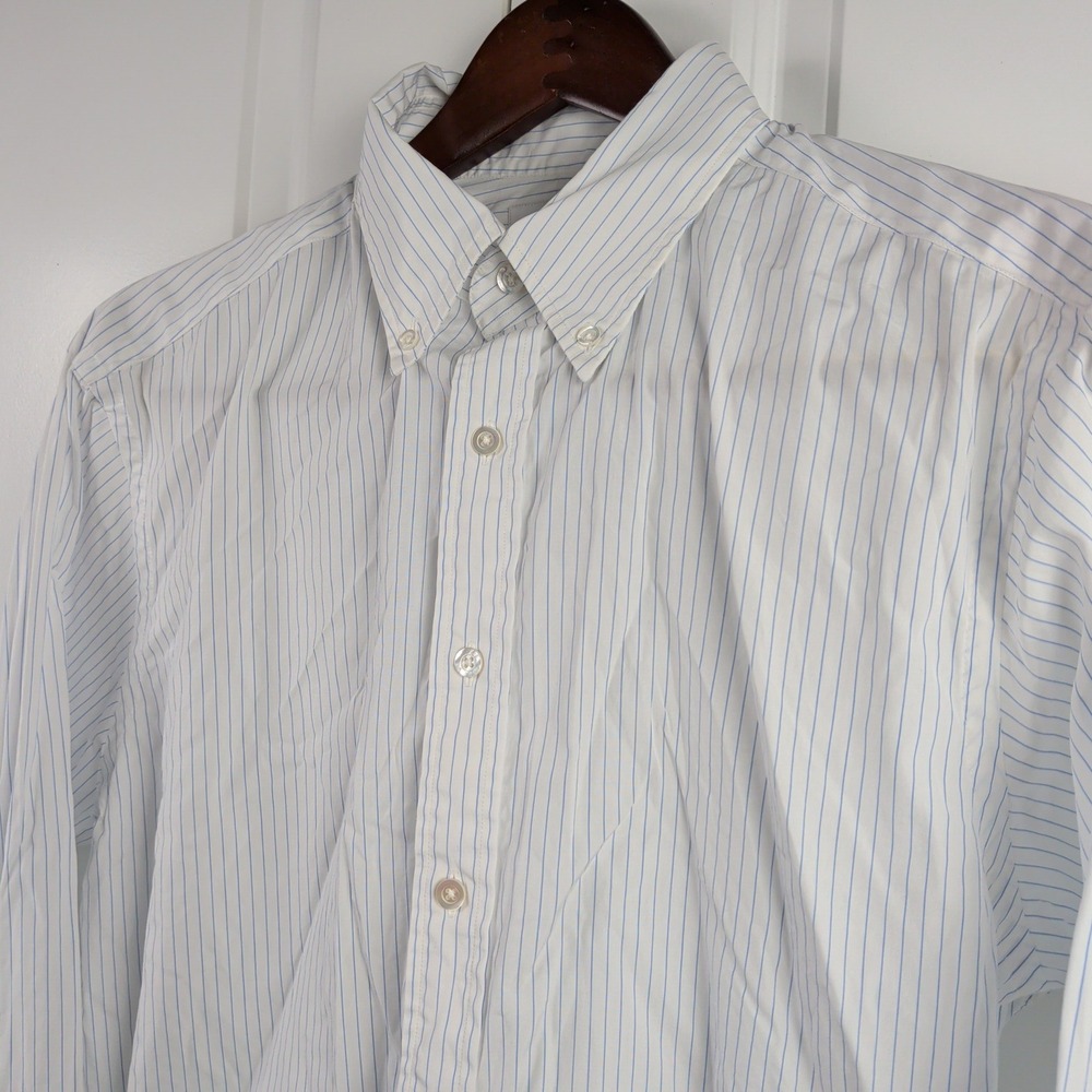 Hamilton 1883 Shirt Mens Blue White Pinstripe Button Down Luxury Preppy Old Mone